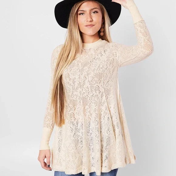 Free People “Coffee In the Morning Tunic Top” - Picture 2 of 3
